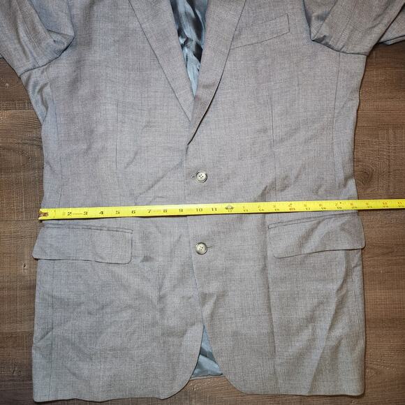 Brooks Brothers 1818 Mens Sport Coat Blazer 42L Gray Wool Solid Two-Button Notch - Picture 13 of 16